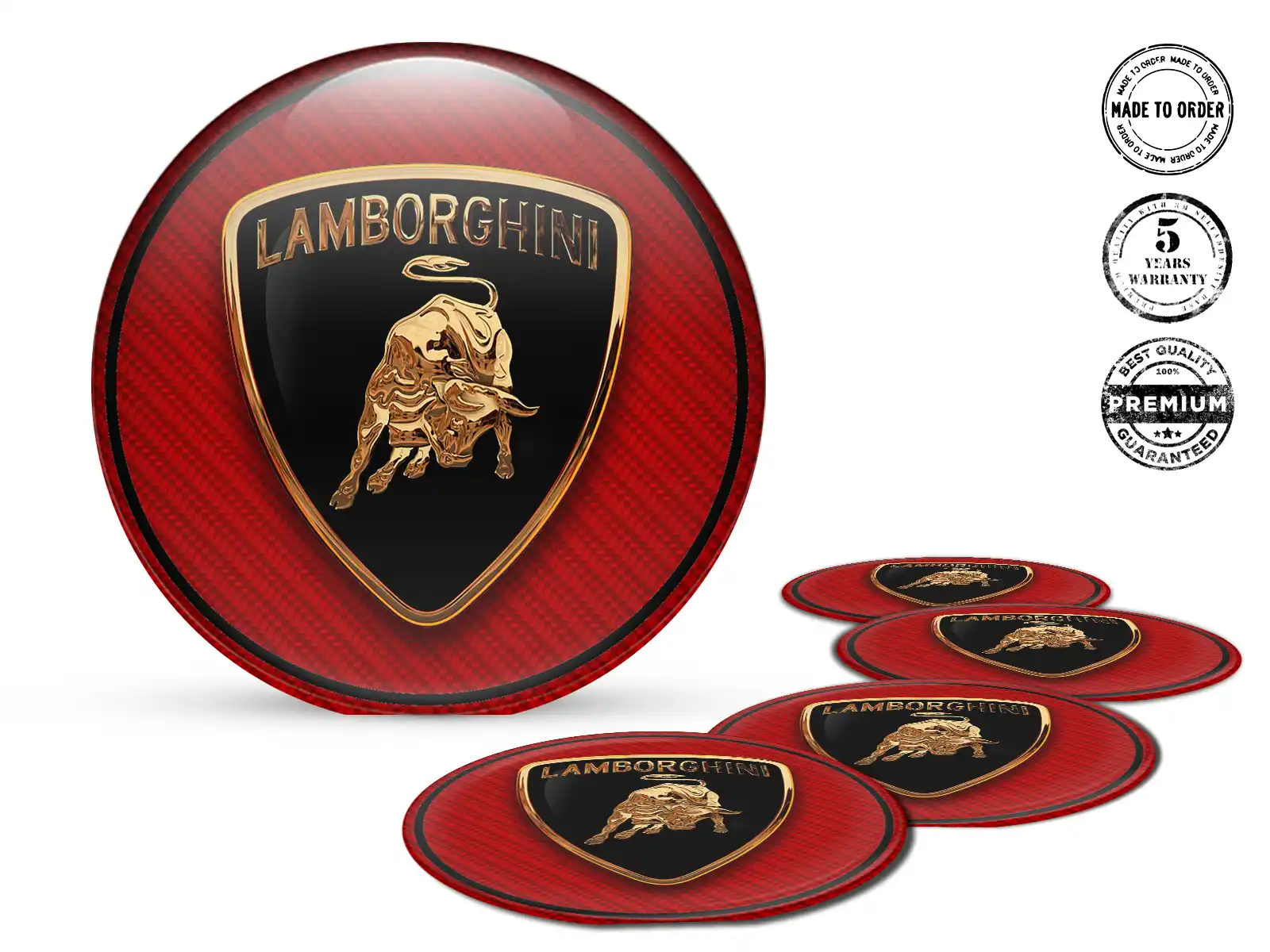 Lamborghini Pegatina de Rueda Estilo Logos de Cúpula de Lujo